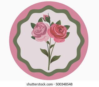 Vintage Rose Flowers bouquet  for invitations, celebration, anniversary etc