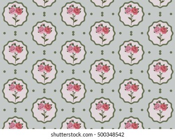 Vintage Rose Flowers pattern  for invitations, celebration, anniversary etc