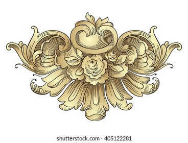 Vintage Rose Frame Ornament vector