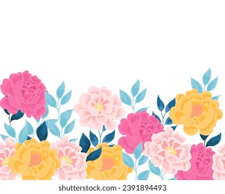 Vintage Rose Hand Drawn Flower Seamless Background