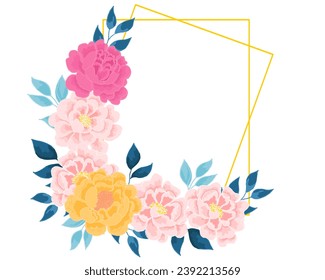 Vintage Rose Hand Drawn Flower Frame