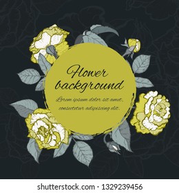 Vintage rose. Hand drawn vector illustration background.