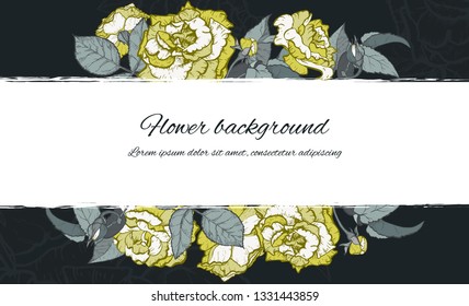 Vintage rose. Hand drawn vector illustration background.