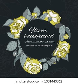 Vintage rose. Hand drawn vector illustration background.