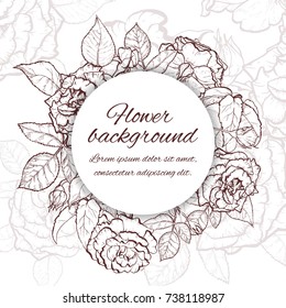 Vintage rose. Hand drawn vector illustration background.