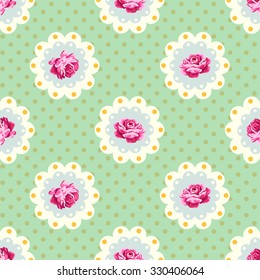 Vintage rose pattern. Shabby chic background