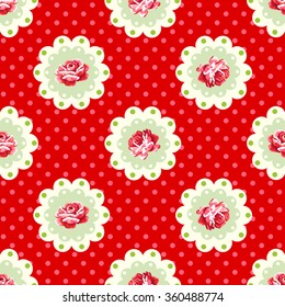 Vintage rose pattern. Shabby chic style