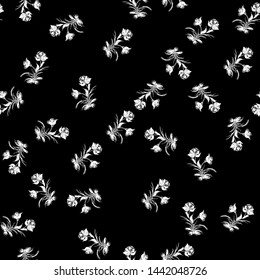 Black White Floral Pattern Stock Vector (Royalty Free) 414684544 ...