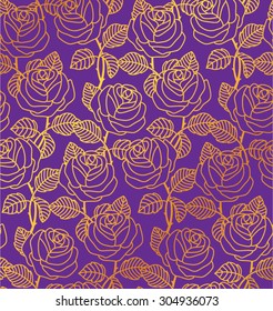 Vintage rose seamless pattern. Retro fabric background. Vector illustration. 