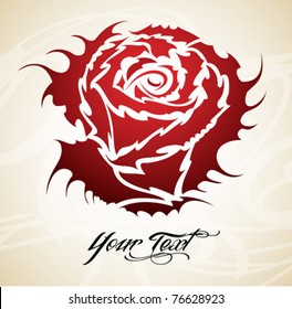 Vintage Rose tribal vector