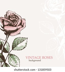 Vintage roses background