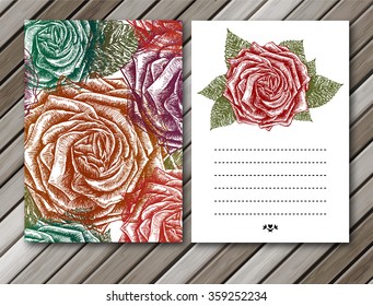 Vintage roses background. Vector, EPS10