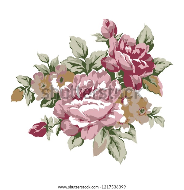 Vintage Roses Design Element Classic Floral Stock Vector (Royalty Free ...