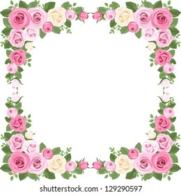 Vintage Roses Frame Vector Illustration Stock Vector (Royalty Free ...