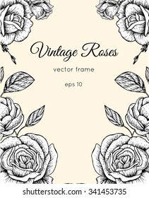 Vintage roses frame 