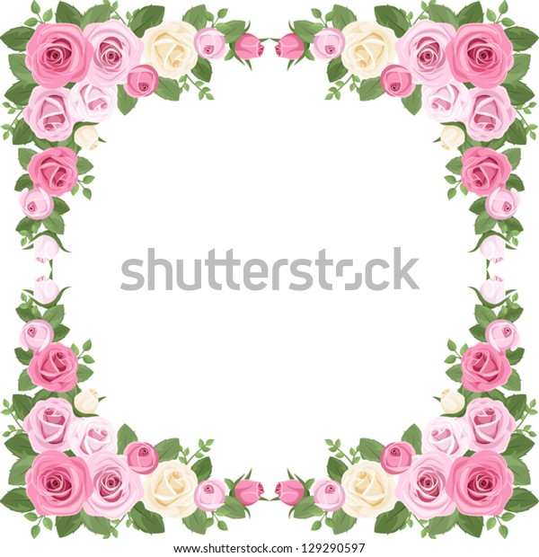 Vintage Roses Frame Vector Illustration Stock Vector (Royalty Free ...