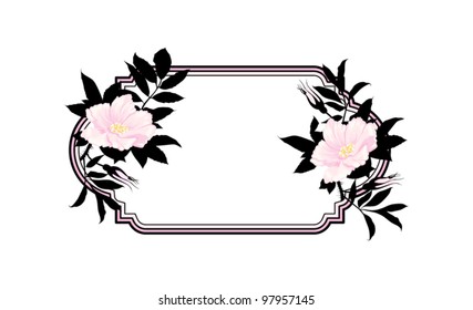 Vintage roses oval frame