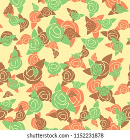 vintage roses seamless pattern. retro style roses