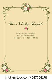 Vintage Roses Wedding vector template: for Wedding/ Valentines template and other related events that filled with love and harmony.