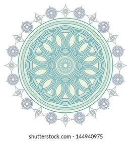 vintage rosette isolated on white background