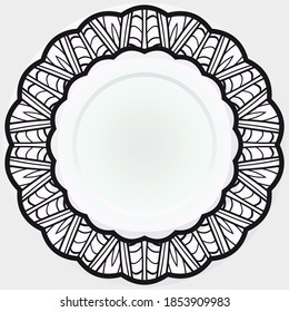 vintage rosette - mandala, isolated on white background. Vector illustration