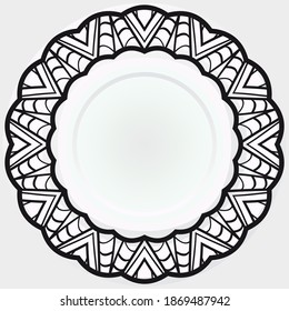 vintage rosette - mandala, isolated on white background. Vector illustration
