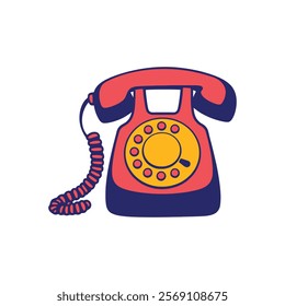 Vintage Rotary Dial Telephone Vector Illustration for Posters, Invitations, and Retro-Themed Designs