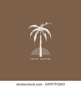 Vintage rough palm tree design template