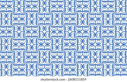 Vintage Round block blue half ring oval block on white background, design for fabric print or t-shirt paint screening, rectangular checkerboard, chessboard parquet patte