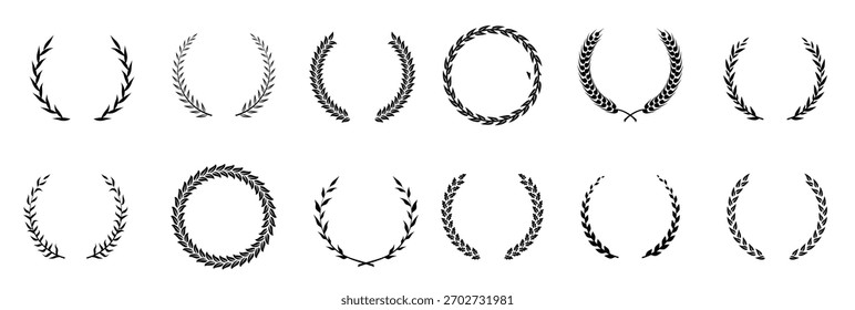 vintage round branch borders vector illustration