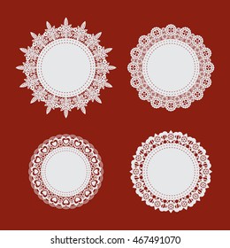 Vintage round coaster paper, vector design