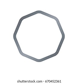 Vintage round frame created with braid ornament, rope. Heraldic Coat of Arms decorative emblem isolated vector illustration.