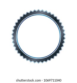 Vintage round frame created with curves and wavy ornament. Heraldic Coat of Arms decorative emblem isolated vector illustration.