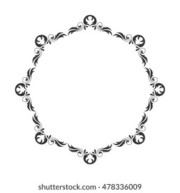 Vintage round frame. Decorative romantic frame for your design for any holiday