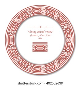 Vintage Round Frame - Geometry Cross Line