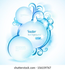 Vintage round frame with swirls. Vector background. 
