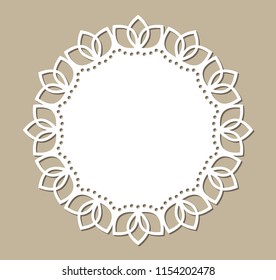 Vintage Round Lace Doily, Place Mat, Paper Cutout, Vector Design