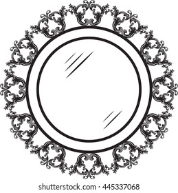 Vintage round ornamented frame. Vector decorated frame