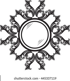 Vintage round ornamented frame. Vector decorated frame