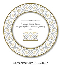 Vintage Round Retro Frame 354 Elegant Round Curve Cross Geometry