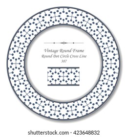 Vintage Round Retro Frame 387 Round Dot Circle Cross Line