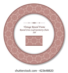 Vintage Round Retro Frame 389 Round Cross Leaf Geometry Chain
