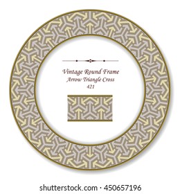 Vintage Round Retro Frame 421 Arrow Triangle Cross