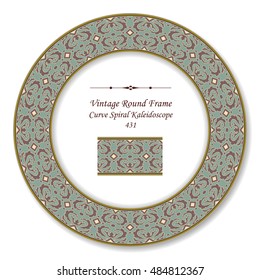 Vintage Round Retro Frame 431 Curve Spiral Kaleidoscope
