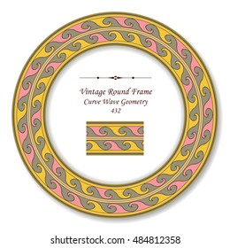 Vintage Round Retro Frame 432 Curve Wave Geometry

