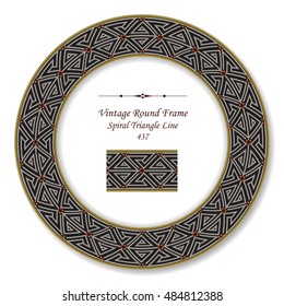 Vintage Round Retro Frame 437 Spiral Triangle Line
