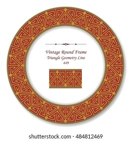 Vintage Round Retro Frame 449 Triangle Geometry Line
