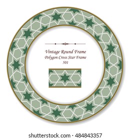 Vintage Round Retro Frame 501 Polygon Cross Star Frame
