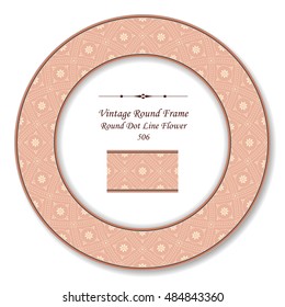 Vintage Round Retro Frame 506 Round Dot Line Flower
