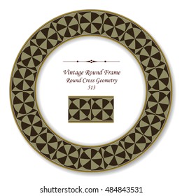 Vintage Round Retro Frame 513 Round Cross Geometry
